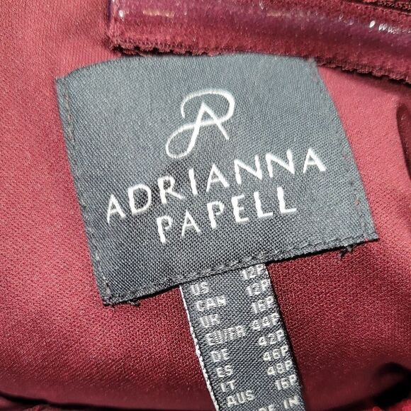 NWT Adrianna Papell Velvet Sequin Sheath Dress in Garnet - Picture 10 of 13